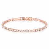 LGT JWLS Rosegoudkleurige Dames Tennisarmband met Witte Zirkonia 2,5 mm - 19cm