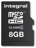 Integral MicroSD-kaart + SD Adapter - 8 GB - U1 - 4MB/s