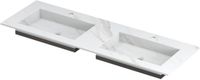 Wastafel INK Post Dubbele Wastafel Keramiek Wit 140 cm