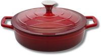 Fackelmann Elo 28 cm kersenrode geëmailleerde gietijzeren lage braadpan 3 liter