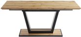 Vente-unique Table de salle à manger extensible 6-10 personnes en MDF et métal - Effet bois et noir - VITENO