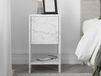 Mobistoxx EMAR Table de chevet 1 porte abattante marbre blanc