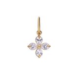 Lucardi - Dames Stalen goldplated bedel bloem - Hanger - Staal - Goudkleurig