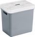 Sunware Boîte de rangement - panier - bleu/gris - 25 Litres - plastique - avec couvercle couleur bois - coffre de rangement - 35 x 25 x 36 cm