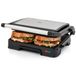 JATA JEGR1124 Elektrische grill en grill met geribbelde platen met anti-aanbaklaag, 23 x 14,5 cm, 1000 watt, koken voor alle soorten levensmiddelen, kanteldeksel, 180° opening, sluitclip