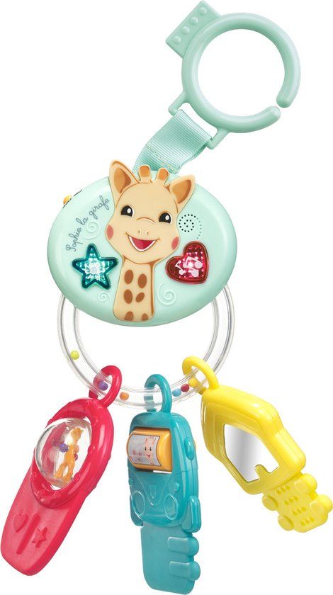 Sophie la girafe Sophie de Giraf Lights & Sound Sleutel Rammelaar - Baby Speelgoed - Blauw/Rood/Geel