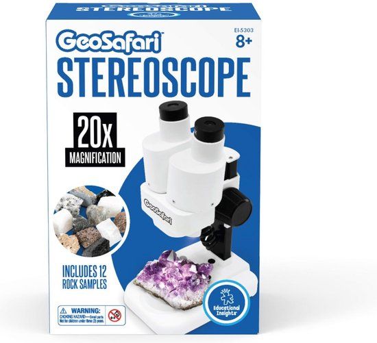Learning Resources GeoSafari Stereo Microscoop - 20x Vergroting - Met 12 stenen