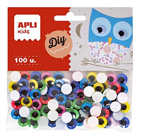 Apli Kids APLI 18255 - Zelfklevende ronde kleur mobiele ogen ø 10 mm 100 u.