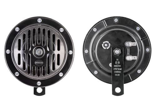 HELLA VALUEFIT Claxon - HELLA HEAVY DUTY HORN DL50-12V - 114dB(A) - Frequentiebereik: 380Hz - Hoge toon/Lage toon - Electrisch - ECE - Behuizingskleur: Zwart - Aantal: 1-3CA 004 811-011