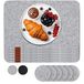 Placemat Luana Rose Vilten placemats set van 12 in antraciet - afveegbare placemat - 44x32 cm vilten onderzetters - hoogwaardige wasbare placemats - tafelonderzetter placemat + glazen onderzetterset