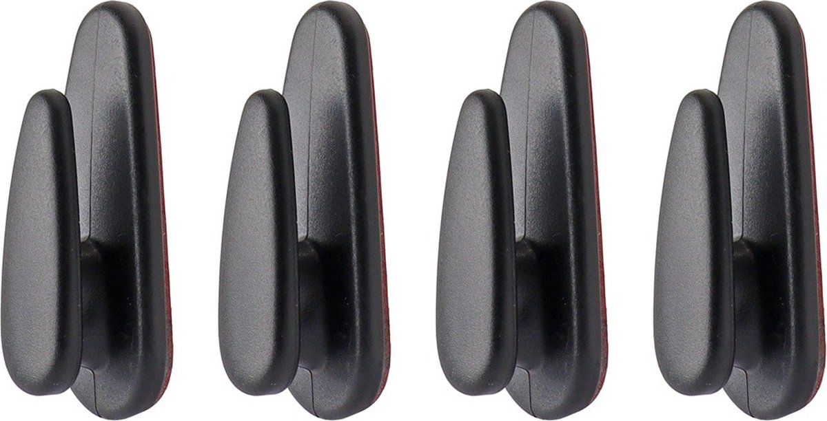 ABC-LED Zelfklevende autohangers - 4 stuks - Zwart