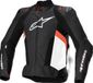 Alpinestars Missile V3 Airflow geperforeerde motorfiets lederen jas - Zwart/wit/rood - Maat 56
