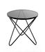 HAKU Ronde bijzettafel met glasplaat zwart metaal salontafel met veiligheidsglas 5 mm - Maat: H 56 cm x Ø 55 cm, Stijl: Modern