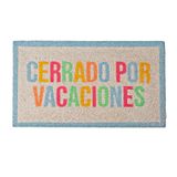 Fisura – Kokos deurmat "cerrado por vacaciones" met antislipbasis. Handgeschilderd en kleurrijk ontwerp dat een zomerse sfeer creëert bij de voordeur. Afmetingen: 70 cm x 40 cm.