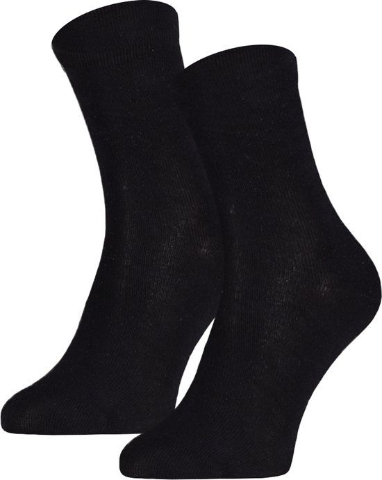 Yellow Moon Katoenen kindersokken effen – Black – 27-30