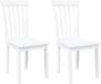 vidaXL - Eetkamerstoelen - 2 - st - massief - hout - rubber - wit