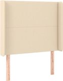 vidaXL Hoofdbord - Tissu - Crème - 103x16x118/128 cm
