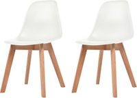 vidaXL Eetkamerstoelen 2 stuks kunststof wit