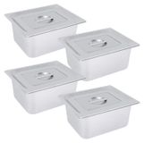 Ensemble de 4 casseroles d'hôtel en acier inoxydable avec couvercles