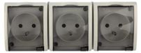 Simon Aquarius boîte d'encastrement triple avec/sans protection IP54, avec trappe pour détecteur de fumée, blanc, modèle AQGZ1-3/11a