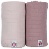 Lodger Swaddler - Hydrofiele Doeken - Roze - 110x110cm - 2 stuks - Biologisch Katoen