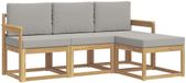 vidaXL Tuinset met 4 zitplaatsen, wit en lichtgrijs, polyester