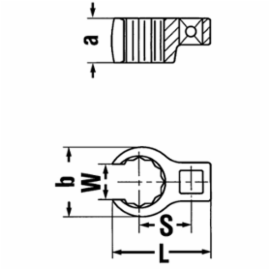 Stahlwille Kraaienpootringsleutel 3/8 - 22mm