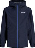 JACK&JONES JJEFLYNN RAIN JACKET SN JNR Jongens Regenjas Lange mouw Polyester Met capuchon Donkerblauw Maat 140