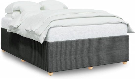 vidaXL Bedframe Stof Donkergrijs 140x200 cm