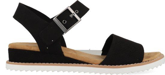 Skechers Zwarte sandaal - Maat 36 - Vrouwen - Platte sandalen - Synthetisch - Rubber - 2024