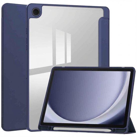 imoshion Tablet Hoes - Geschikt voor Samsung Galaxy Tab A9 Plus - Trifold Hardcase Bookcase - Donkerblauw