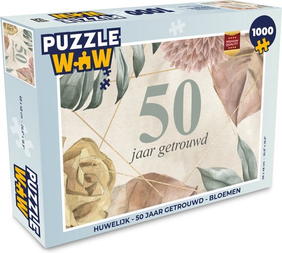 MuchoWow Puzzel Spreuken - 50 jaar getrouwd - Quotes - Jubileum - Legpuzzel - Puzzel 1000 stukjes volwassenen