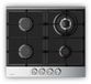 Klarstein Verosteel gaskookplaat, 60 cm, 4 pitten, 8000 W, glas en roestvrij staal