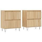 vidaXL Dressoir Sonoma Oak Metaal Hout 1200 mm x 350 mm x 700 mm