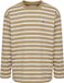 Hummel Gestreepte Lange Mouwen T-shirt Kinderen Katoen Unisex Beige 5 Jaar