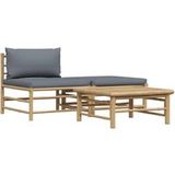 Maison Exclusive - Salon de jardin 3 pièces avec coussins gris foncé en bambou