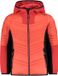 CMP Hybride gewatteerde jas met capuchon voor meisjes - Polyester - Oranje/Zwart - 8 jaar