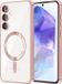 Techsuit Hoesje voor Samsung Galaxy A55 - Luxe Kristallen Back Cover - Geschikt voor MagSafe - Transparant/Roze