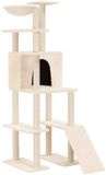 vidaXL Kattenmeubel met sisal krabpalen 166 cm crèmekleurig