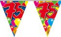 Folat Bv Vlaggenlijn 75 jaar - 2x - 10 meter - plastic - 75e verjaardag slinger - vlaggetjes - leeftijd versiering