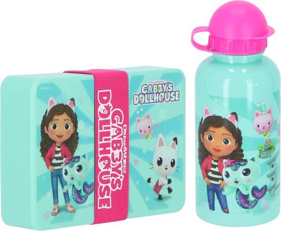 Gabby's Poppenhuis Lunchset - Lunchbox - Drinkfles - Groen