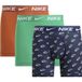Nike Short Boxer Ultra Comfort Dri-fit Pack De 3 - Bleu/vert/orange, pointure Small
