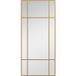 Miroir mural style fenêtre avec montage vertical et horizontal, 110x50cm, or