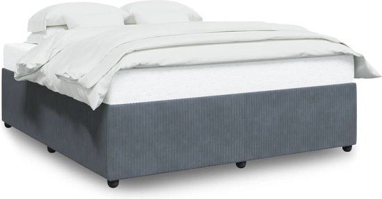 vidaXL Bedframe 180x200 cm Donkergrijs Fluweel