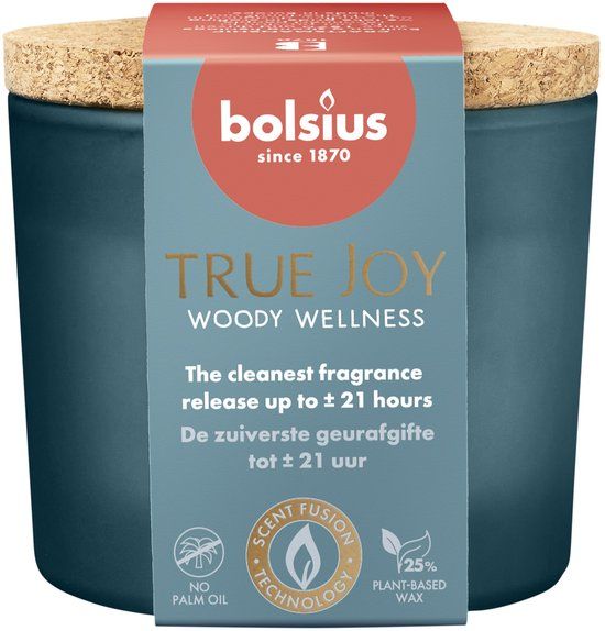 Merkloos Bolsius Geurglas met Kurk Woody Wellness