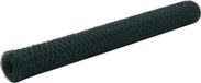 vidaXL Kippengaas - 25x1,2 m - Groen PVC Coating Draadgaas