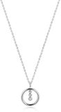 ZINZI collier argent 45cm avec pendentif rond et trois zircones blanches scintillantes ZIC2820