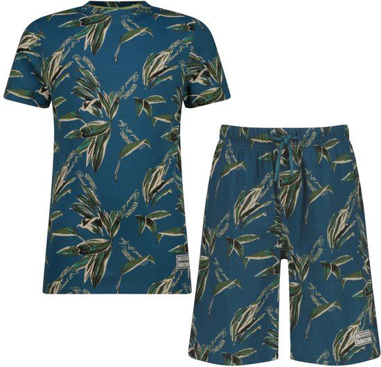 Vingino Woas Jongens Shortama - Petrol blue