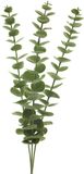 Bellatio Design Kunstplant takken Eucalyptus Cinera - 60 cm - 3 takken - kunst bladgroen - decoratief - zijdebloemen