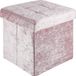 Intirilife Opvouwbaar krukje 30x30x30 cm in fluweel rosé